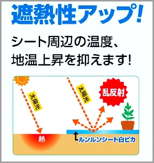 KOIZUMI (小泉製麻)　防草シート　ルンルンシート　白ピカ　幅150cm×長さ100m