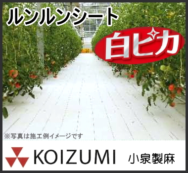 KOIZUMI (小泉製麻)　防草シート　ルンルンシート　白ピカ　幅150cm×長さ100m