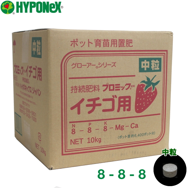 ハイポネックス　持続肥料　プロミック錠剤　イチゴ用　遅効き　8-8-8　中粒　10kg