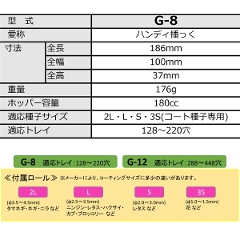 みのる産業 簡易播種機 ハンディ播っく G-8 コート種子専用 4種類(3S/S